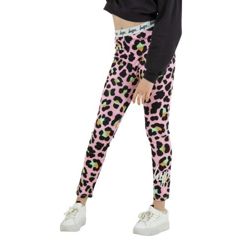 Front - Hype Girls Disco Leopard Leggings