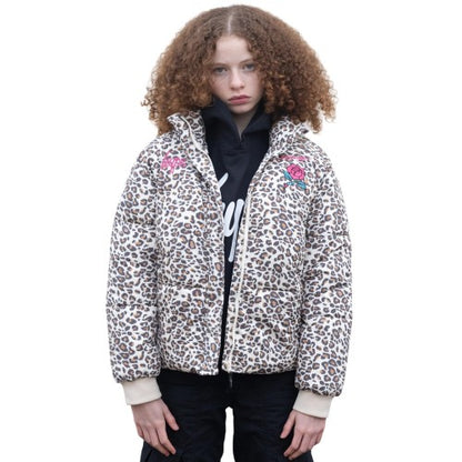 Front - Hype Girls Leopard Ed Hardy Cropped Jacket