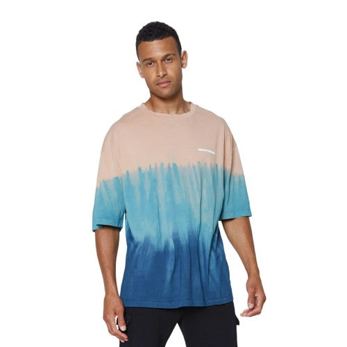 Front - Hype Unisex Adult Tie Dye Mushroom Continu8 Boxy T-Shirt