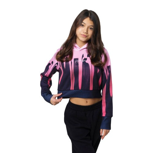Front - Hype Childrens/Kids Drips Cropped Hoodie