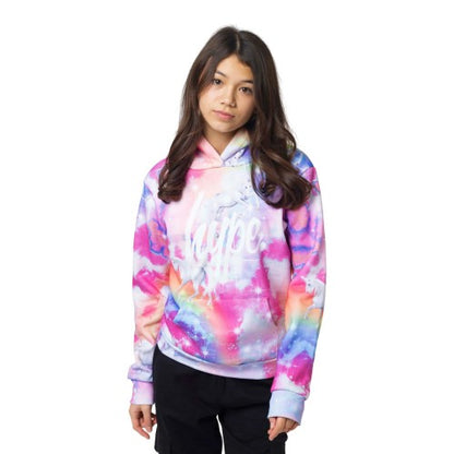 Front - Hype Girls Rainbow Unicorn Sparkle Hoodie