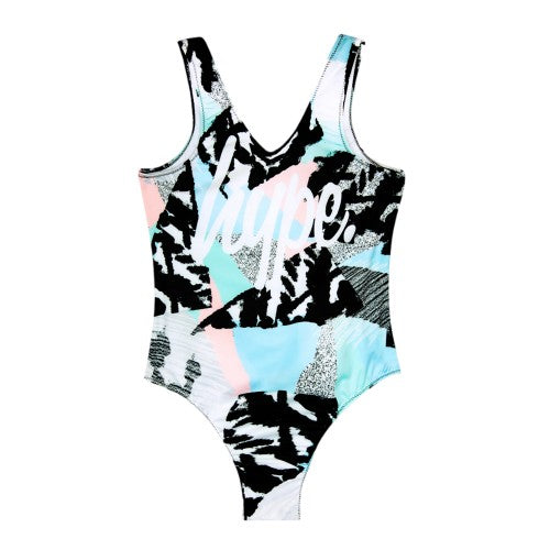 Front - Hype Girls Pastel Abstract One Piece Swimsuit
