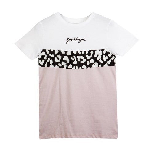 Front - Hype Womens/Ladies Chevron Leopard Scribble T-Shirt
