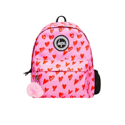 Front - Hype Girls Hearts Scribble Backpack