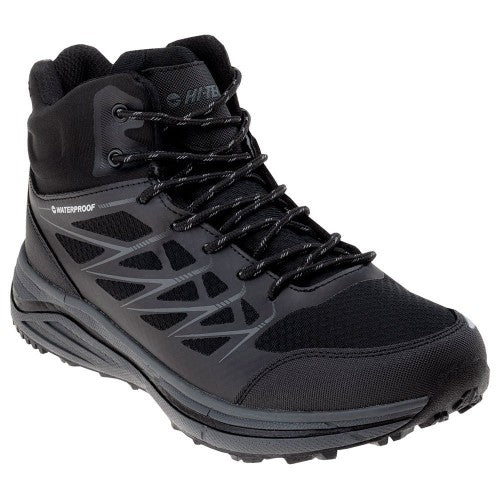 Front - Hi-Tec Mens Hewila Waterproof Mid Cut Walking Shoes