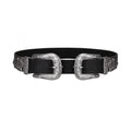 Front - Krisp Womens/Ladies Double Buckle Western Leather Belt