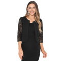 Front - Krisps Womens/Ladies Lace Sleeve Cropped Evening Shrug