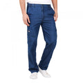 Front - Krisp Mens Denim Cargo Loose Chinos
