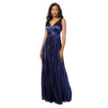 Front - Krisp Womens/Ladies Pleated Satin V Neck Maxi Dress