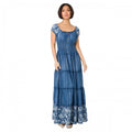 Front - Krisp Womens/Ladies Floral Denim Maxi Dress