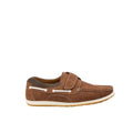 Front - Krisp Mens Contrast Leather Boat Shoes