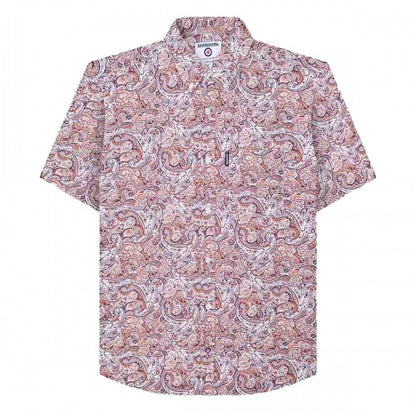 Front - Lambretta Mens Paisley Short-Sleeved Shirt