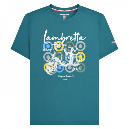 Front - Lambretta Mens Scooter Branded T-Shirt