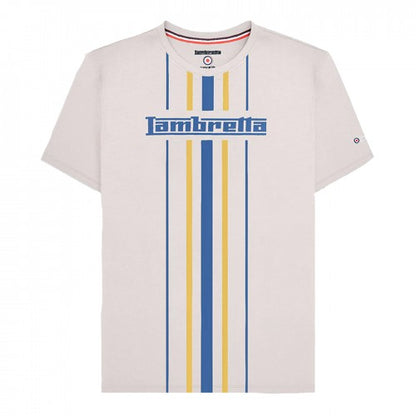 Front - Lambretta Mens Vertical Stripe T-Shirt