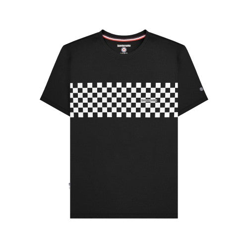Front - Lambretta Mens AW24 Two Tone Panelled T-Shirt