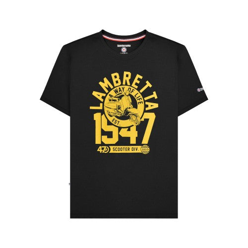 Front - Lambretta Mens 1947 Scooter T-Shirt