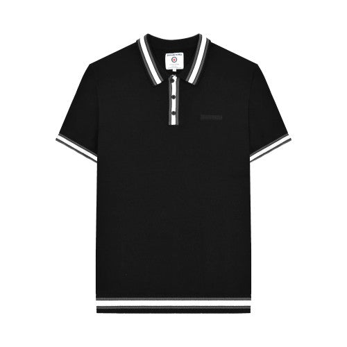 Front - Lambretta Mens Valero Knitted Tipped Short-Sleeved Polo Shirt