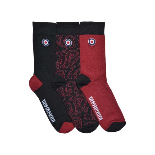 Front - Lambretta Mens Paisley Socks (Pack of 3)