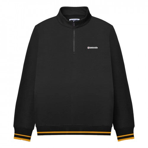 Front - Lambretta Mens Tipped Quarter Zip Sweatshirt