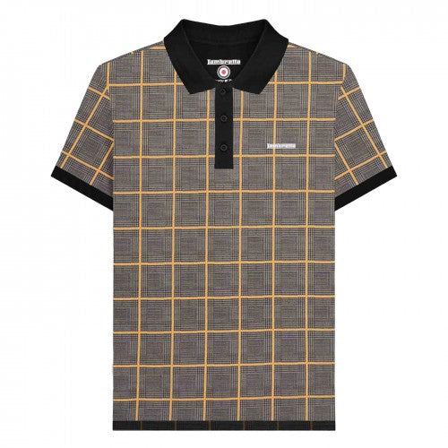 Front - Lambretta Mens Prince Of Wales Check Polo Shirt