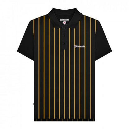 Front - Lambretta Mens Pinstripe Polo Shirt