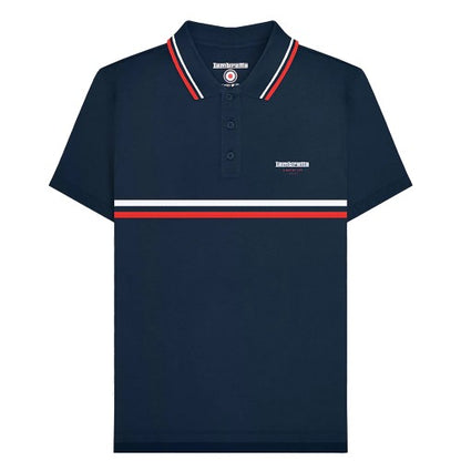 Front - Lambretta Mens Classic SS24 Stripes Polo Shirt
