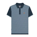 Front - Lambretta Mens SS24 Houndstooth Polo Shirt
