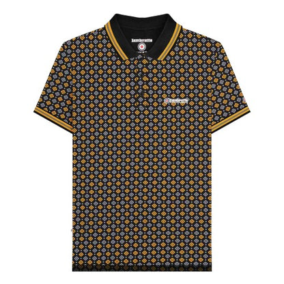Front - Lambretta Mens SS25 Geometric Polo Shirt