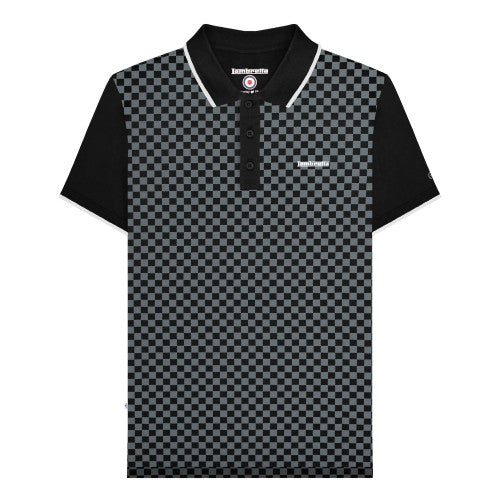 Front - Lambretta Mens Two Tone All-Over Print Polo Shirt