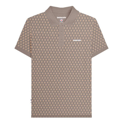 Front - Lambretta Mens AW24 Geometric Polo Shirt