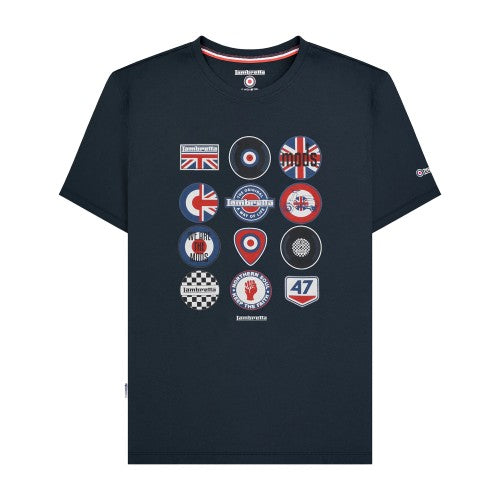 Front - Lambretta Mens SS25 Badge T-Shirt