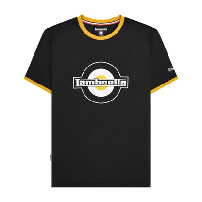 Front - Lambretta Mens SS25 Ringer Logo T-Shirt