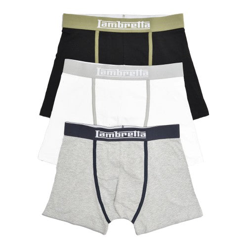 Front - Lambretta Mens Classic Boxer Shorts (Pack of 3)