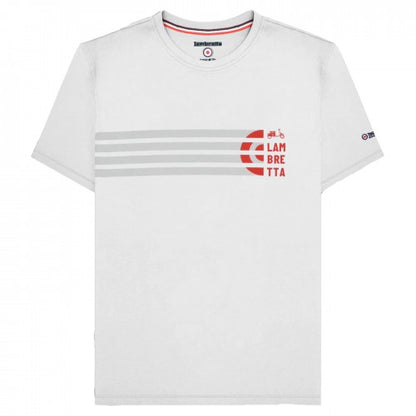 Front - Lambretta Mens SS25 Scooter Stripes T-Shirt