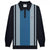 Front - Lambretta Mens AW24 Vintage Panelled Long-Sleeved Polo Shirt