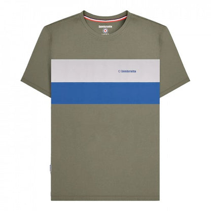 Front - Lambretta Mens Panelled Short-Sleeved T-Shirt