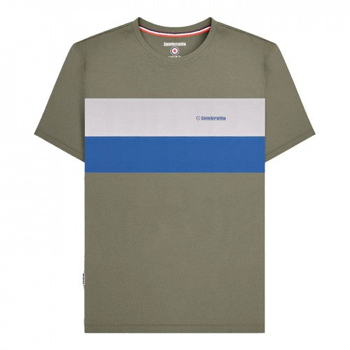 Front - Lambretta Mens Panelled Short-Sleeved T-Shirt