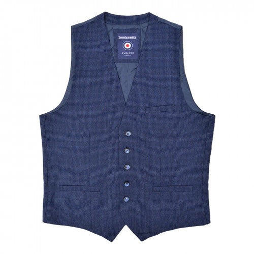 Front - Lambretta Mens Spencer Checked Waistcoat