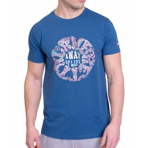 Front - Lambretta Mens SS24 Paisley Roundel T-Shirt