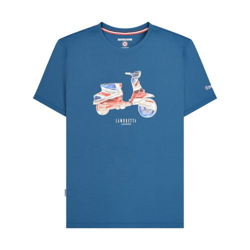 Front - Lambretta Mens Scooter Flag Big & Tall T-Shirt
