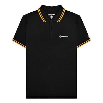 Dark Navy-Tan - Front - Lambretta Mens SS25 Twin Tip Polo Shirt