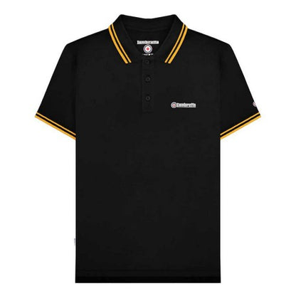 Dark Navy-Tan - Front - Lambretta Mens SS25 Twin Tip Polo Shirt