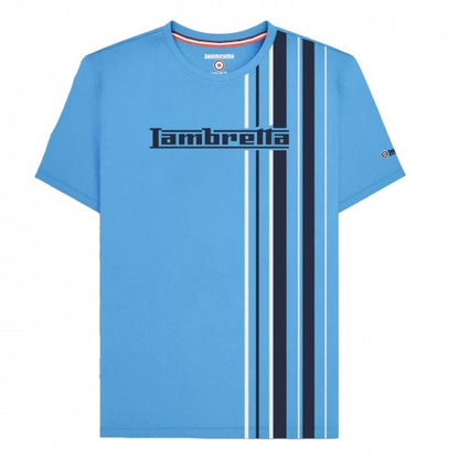 Front - Lambretta Mens SS25 Racing Stripe T-Shirt