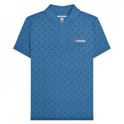 Front - Lambretta Mens Premium Target All-Over Print Big & Tall Polo Shirt