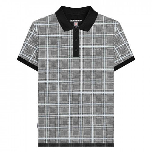 Front - Lambretta Mens SS25 Prince Of Wales Check Big & Tall Polo Shirt