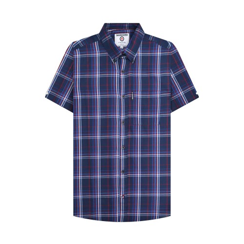 Front - Lambretta Mens SS25 Checked Shirt