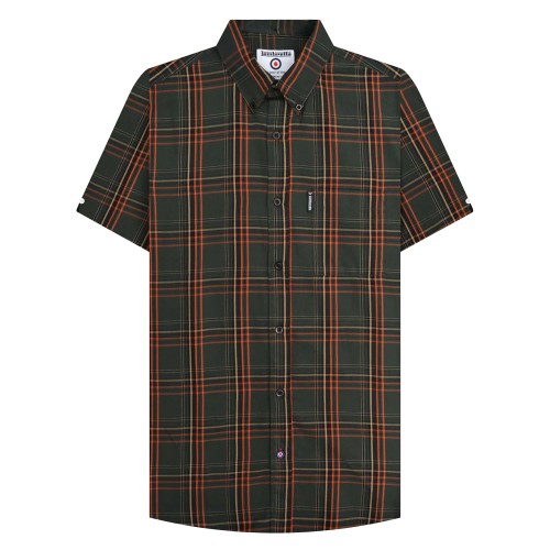 Front - Lambretta Mens SS25 Checked Shirt