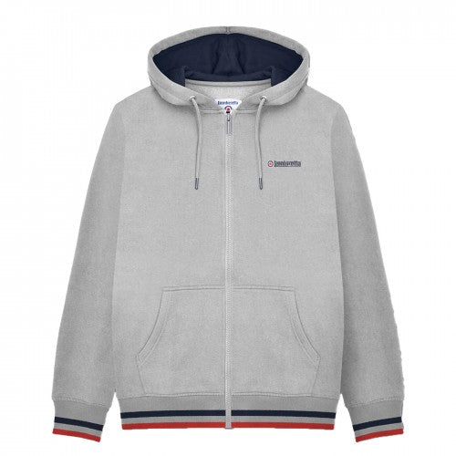 Navy-Khaki - Front - Lambretta Mens SS25 Full Zip Hoodie