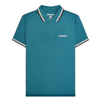 Desert Sun-Silver-Cashew-Black - Front - Lambretta Mens Triple Tipped Polo Shirt