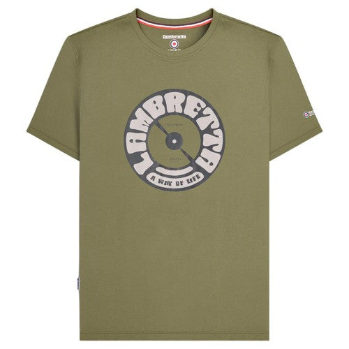 Front - Lambretta Mens Vinyl Record T-Shirt